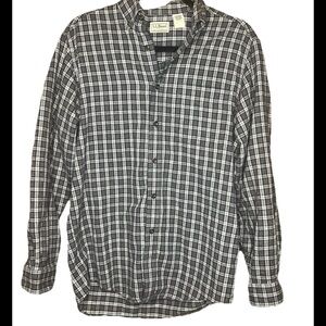 L.L. Bean Men's Black Plaid Shirt